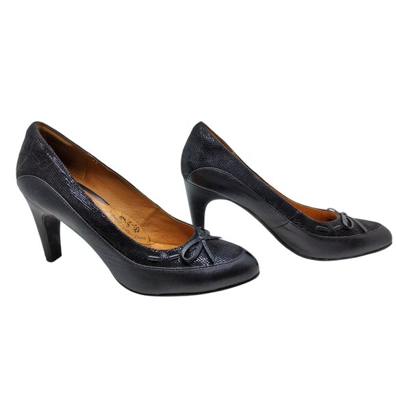 sofft womens natural leather lining bow accent black pumps - Picture 3 of 6